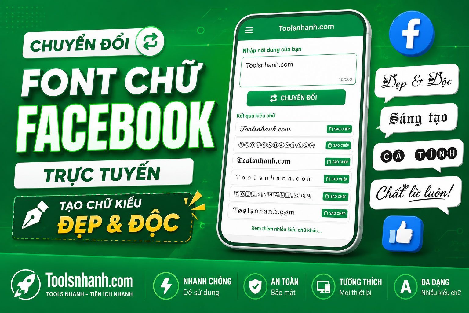 Đổi font chữ Facebook