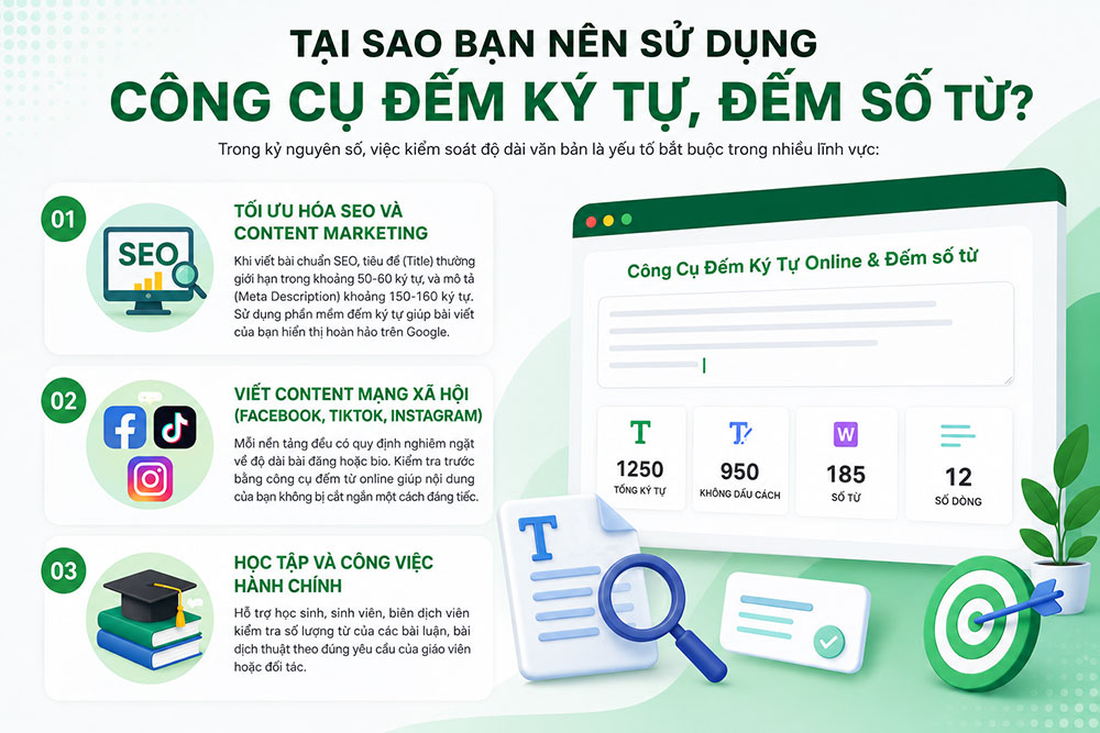 Tại sao cần sử dụng tool đếm ký tự online